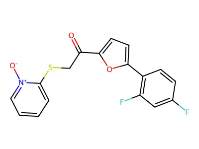 2-({2-[5-(2,4-Difluorophenyl)-2-furyl]-2-oxoethyl}thio)pyridinium-1-olate structure