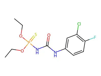 1-(3-Chloro-4-fluorophenyl)-3-diethoxyphosphinothioylurea structure