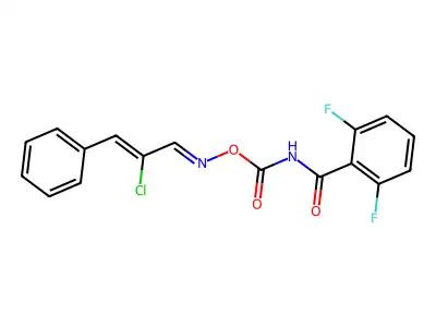[(2-chloro-3-phenylprop-2-enylidene)amino] N-(2,6-difluorobenzoyl)carbamate structure
