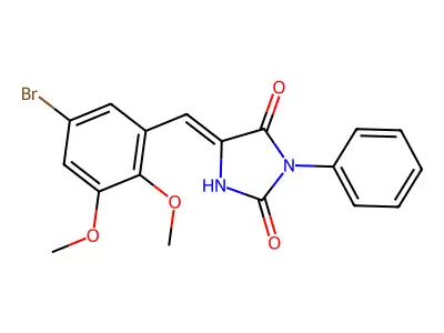 5-[(5-Bromo-2,3-dimethoxyphenyl)methylidene]-3-phenylimidazolidine-2,4-dione structure
