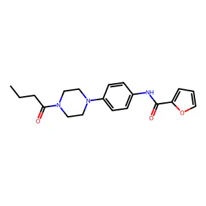 N-[4-(4-butanoylpiperazin-1-yl)phenyl]furan-2-carboxamide structure