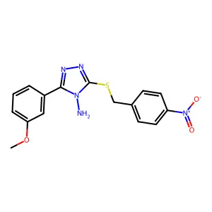 3-(3-Methoxyphenyl)-5-[(4-nitrophenyl)methylsulfanyl]-1,2,4-triazol-4-amine structure