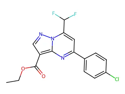 ethyl 5-(4-chlorophenyl)-7-(difluoromethyl)pyrazolo[1,5-a]pyrimidine-3-carboxylate structure