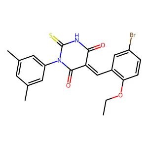 (5E)-5-(5-bromo-2-ethoxybenzylidene)-1-(3,5-dimethylphenyl)-2-thioxodihydropyrimidine-4,6(1H,5H)-dione structure