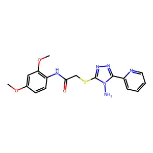 2-((4-amino-5-(pyridin-2-yl)-4H-1,2,4-triazol-3-yl)thio)-N-(2,4-dimethoxyphenyl)acetamide structure