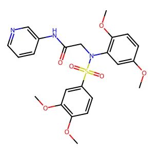 2-(N-(3,4-dimethoxyphenyl)sulfonyl-2,5-dimethoxyanilino)-N-pyridin-3-ylacetamide structure