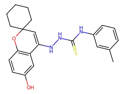 1-[(6-hydroxyspiro[chromene-2,1'-cyclohexane]-4-yl)amino]-3-(3-methylphenyl)thiourea structure