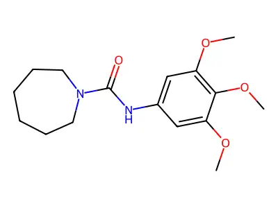 1H-Azepine-1-carboxamide, hexahydro-N-(3,4,5-trimethoxyphenyl)- structure