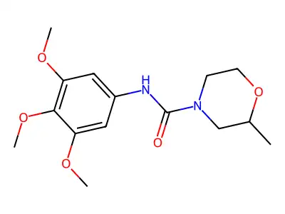 2-Methyl-N-(3,4,5-trimethoxyphenyl)morpholine-4-carboximidic acid structure