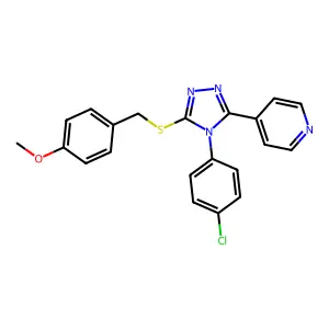4-[4-(4-chlorophenyl)-5-[(4-methoxyphenyl)methylsulfanyl]-1,2,4-triazol-3-yl]pyridine structure