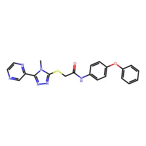 2-{[4-methyl-5-(pyrazin-2-yl)-4H-1,2,4-triazol-3-yl]sulfanyl}-N-(4-phenoxyphenyl)acetamide structure