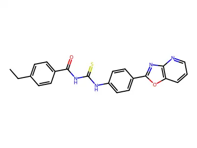 4-ethyl-N-{[4-([1,3]oxazolo[4,5-b]pyridin-2-yl)phenyl]carbamothioyl}benzamide structure