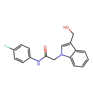 N-(4-fluorophenyl)-2-[3-(hydroxymethyl)-1H-indol-1-yl]acetamide structure