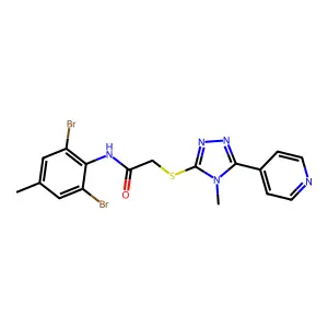 C17H15Br2N5OS structure