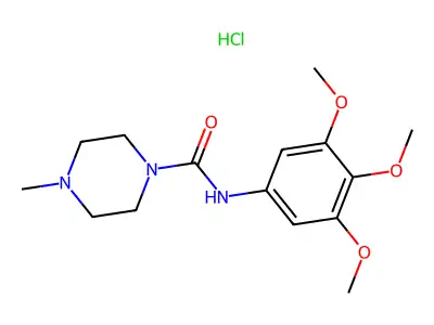 1-Piperazinecarboxamide, 4-methyl-N-(3,4,5-trimethoxyphenyl)-, monohydrochloride structure