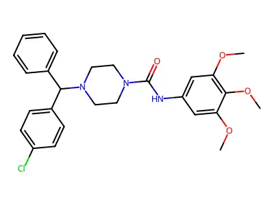 4-((4-Chlorophenyl)phenylmethyl)-N-(3,4,5-trimethoxyphenyl)-1-piperazinecarboxamide structure