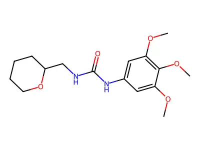 Urea, N-((tetrahydro-2H-pyran-2-yl)methyl)-N'-(3,4,5-trimethoxyphenyl)- structure