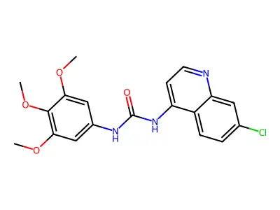 Urea, N-(7-chloro-4-quinolinyl)-N'-(3,4,5-trimethoxyphenyl)- structure