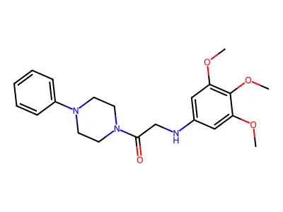 Piperazine, 1-phenyl-4-((3,4,5-trimethoxyphenyl)amino)acetyl)- structure