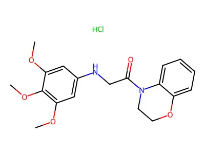 2H-1,4-Benzoxazine, 3,4-dihydro-4-(((3,4,5-trimethoxyphenyl)amino)acetyl)-, monohydrochloride structure