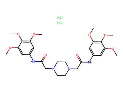 1,4-Piperazinediacetamide, N,N'-bis(3,4,5-trimethoxyphenyl)-, dihydrochloride structure