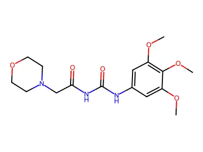 4-Morpholineacetamide, N-(((3,4,5-trimethoxyphenyl)amino)carbonyl)- structure