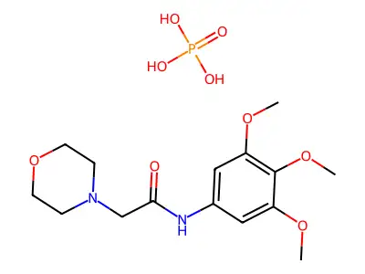 4-Morpholineacetamide, N-(3,4,5-trimethoxyphenyl)-, phosphate structure