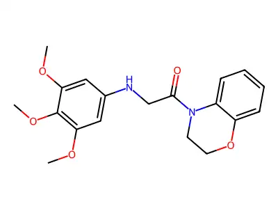 2H-1,4-Benzoxazine, 3,4-dihydro-4-(((3,4,5-trimethoxyphenyl)amino)acetyl)- structure
