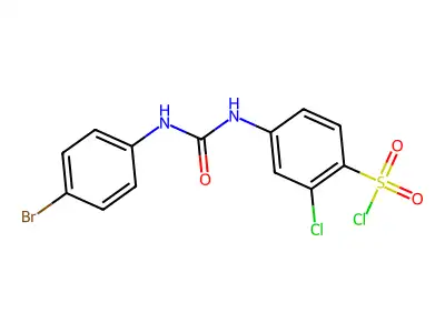 4-(3-(4-Bromophenyl)ureido)-2-chlorobenzene-1-sulfonyl chloride structure