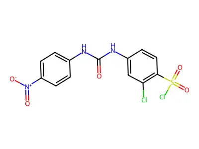 2-Chloro-4-[3-(4-nitrophenyl)-ureido]benzenesulfonyl chloride structure