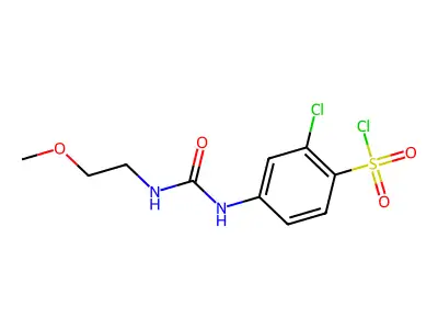2-Chloro-4-[3-(2-methoxy-ethyl)-ureido]-benzenesulfonyl chloride structure
