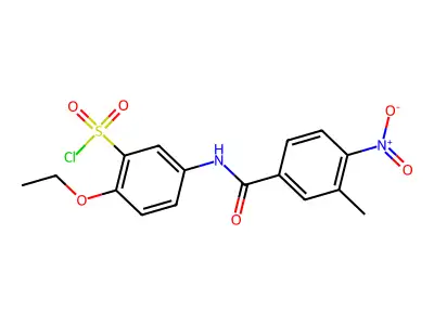 2-Ethoxy-5-(3-methyl-4-nitro-benzoylamino)-benzenesulfonyl chloride structure