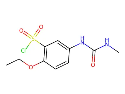 2-Ethoxy-5-(3-methyl-ureido)-benzenesulfonyl chloride structure