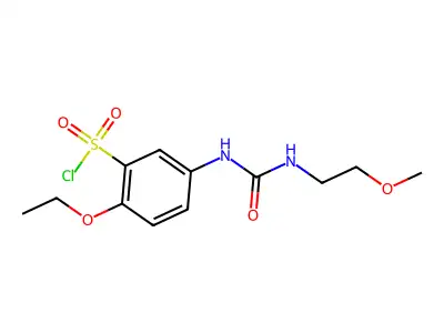 2-ethoxy-5-(2-methoxyethylcarbamoylamino)benzenesulfonyl Chloride structure