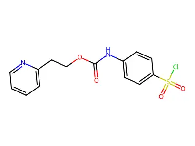 2-pyridin-2-ylethyl N-(4-chlorosulfonylphenyl)carbamate structure