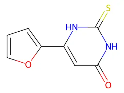 6-(2-furyl)-2-thioxo-2,3-dihydropyrimidin-4(1{H})-one structure