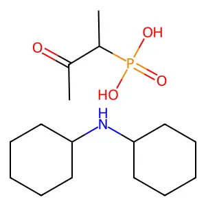N-cyclohexylcyclohexanamine; 3-oxobutan-2-ylphosphonic acid structure