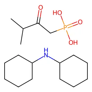 N-cyclohexylcyclohexanamine;(3-methyl-2-oxobutyl)phosphonic acid structure