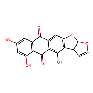 4,6,8-Trihydroxy-3a,12a-dihydroanthra[2,3-b]furo[3,2-d]furan-5,10-dione structure