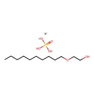 poly(oxy-1,2-ethanediyl), alpha-decyl-omega-hydroxy-, phosphate, potassium salt structure