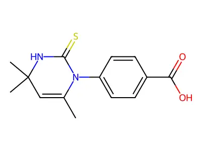 Benzoic acid, 4-(3,4-dihydro-4,4,6-trimethyl-2-thioxo-1(2H)-pyrimidinyl)- structure