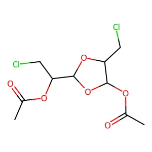 2-[1-(Acetyloxy)-2-chloroethyl]-5-(chloromethyl)-1,3-dioxolan-4-yl acetate structure