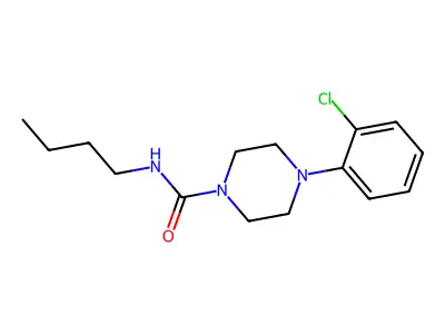 N-butyl-4-(2-chlorophenyl)piperazine-1-carboxamide structure