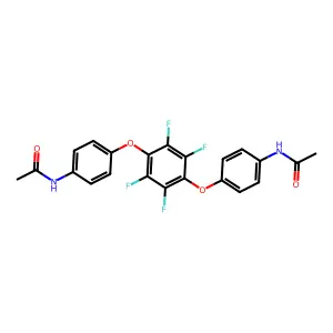N-(4-{4-[4-(acetylamino)phenoxy]-2,3,5,6-tetrafluorophenoxy}phenyl)acetamide structure