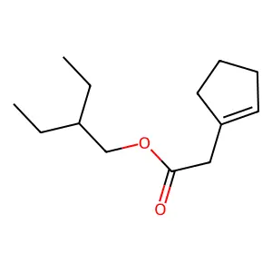 1-Cyclopentene-1-acetic acid, 2-ethylbutyl ester structure