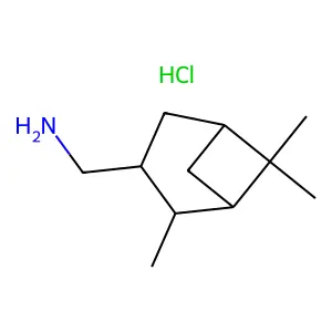 Bicyclo[3.1.1]heptane-3-methanamine, 2,6,6-trimethyl-, hydrochloride (1:1) structure