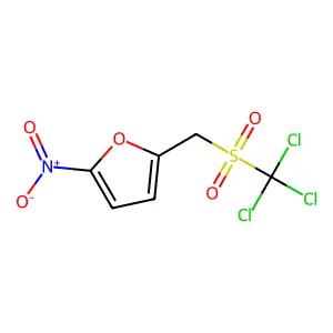2-Nitro-5-(trichloromethylsulfonylmethyl)furan structure