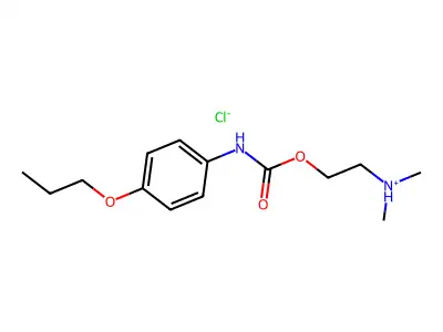Carbanilic acid, p-propoxy-, 2-(dimethylamino)ethyl ester, hydrochloride structure