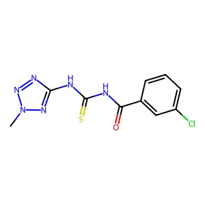 3-chloro-N-[(2-methyltetrazol-5-yl)carbamothioyl]benzamide structure