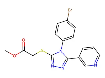 Methyl ((4-(4-bromophenyl)-5-(3-pyridinyl)-4H-1,2,4-triazol-3-YL)thio)acetate structure